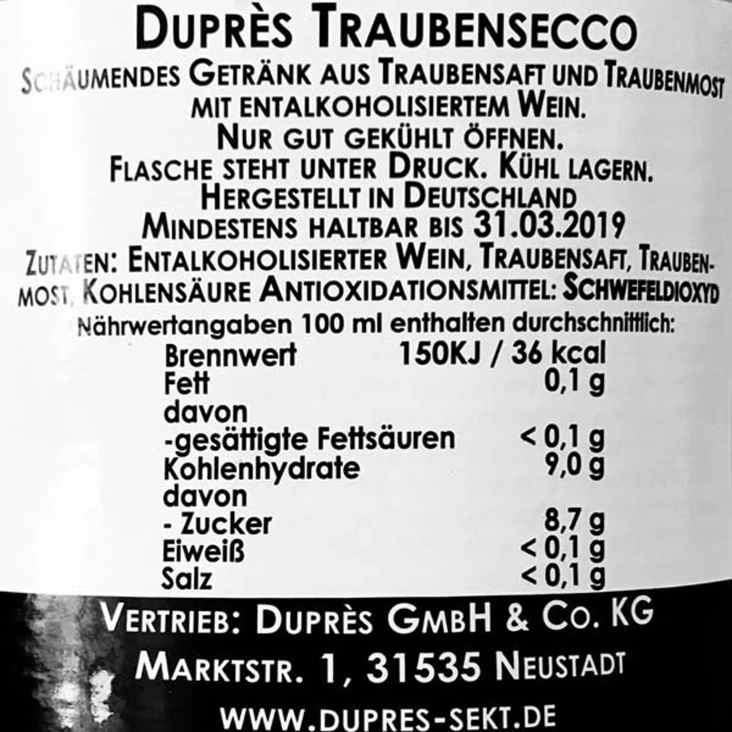 Duprès grape secco non-alcoholic - 750ml