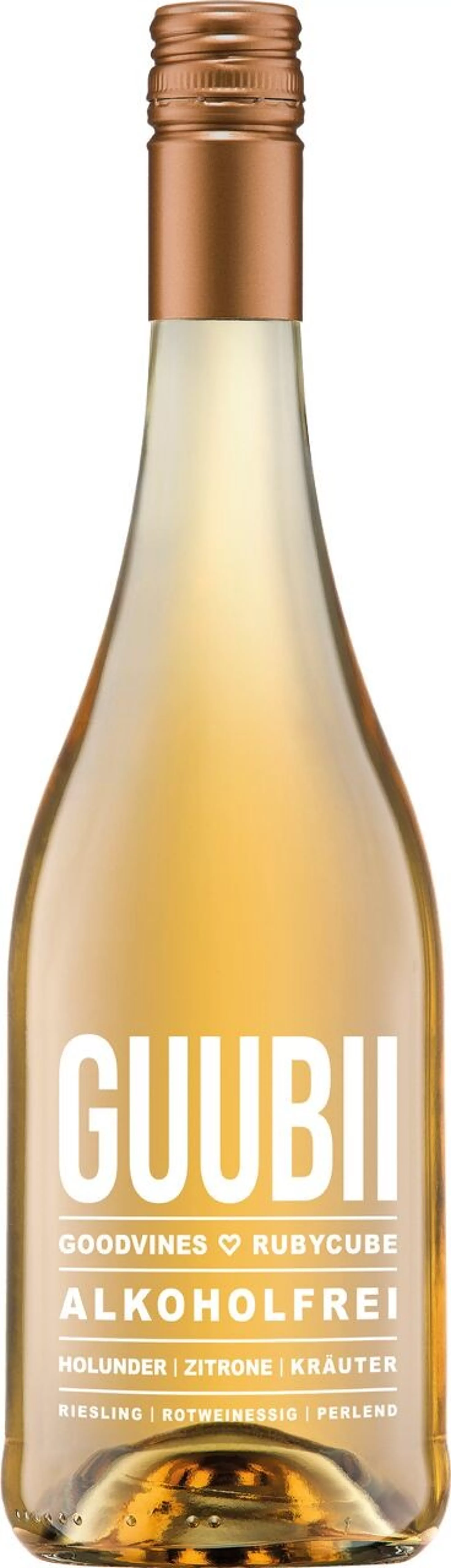 non-alcoholic sparkling aperitif - 0.75l | GUUBII elderberry/lemon